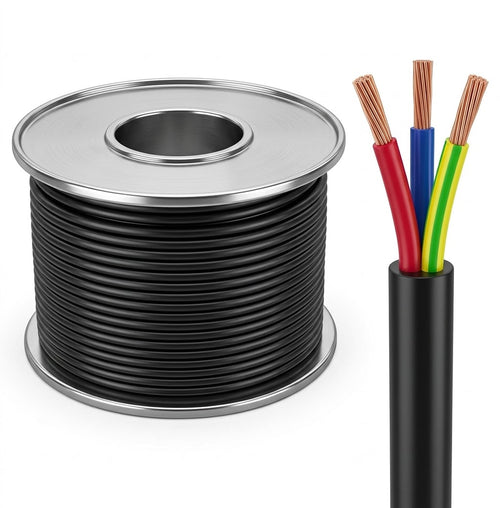 1.5mm² 3-core electrical cable with live, neutral and earth conductors, sold per metre - Canopy Man