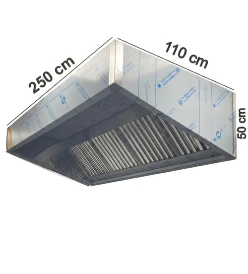 250x110x50 cm extraction canopy reflective interior and ventilation slats 