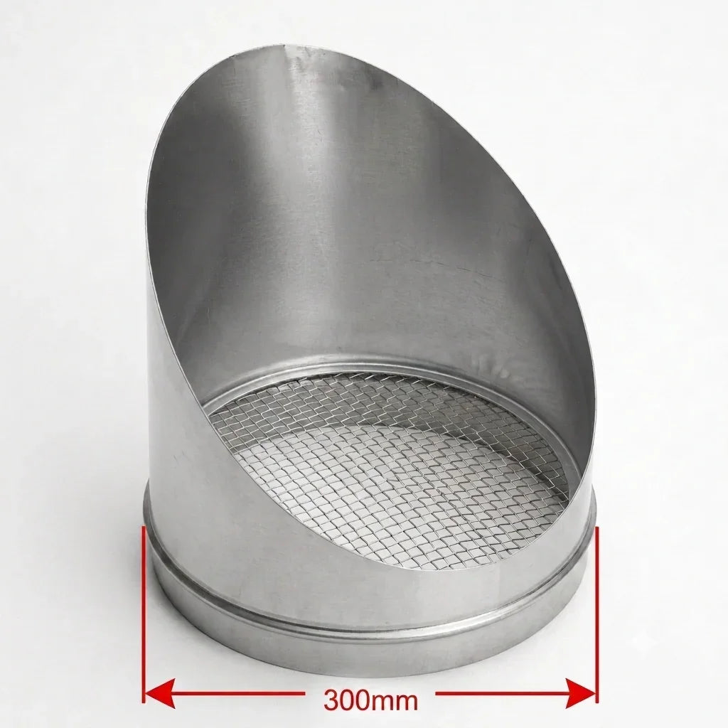 300mm bird beak weather cowl with mesh screen - Canopy Man