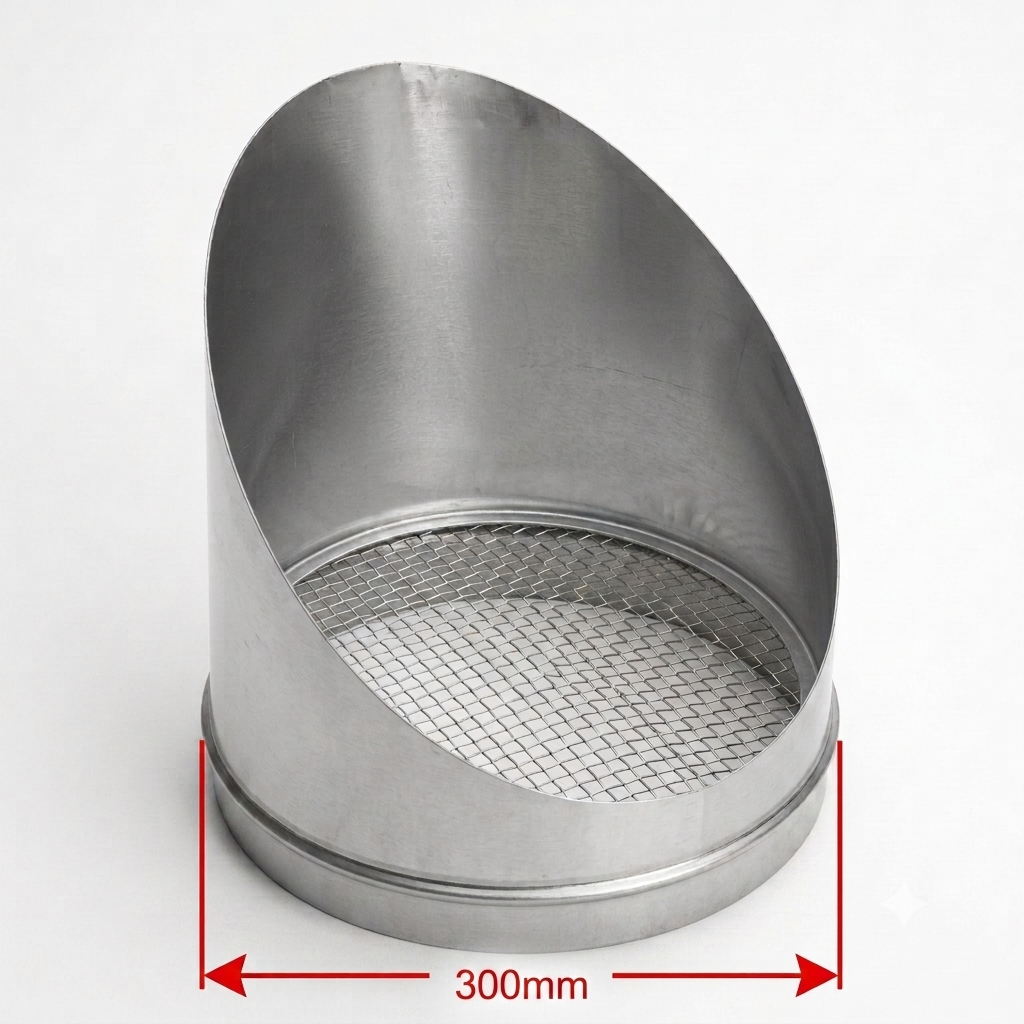 300mm Premium "Bird-Beak" Ventilation Cowl with Mesh Screen