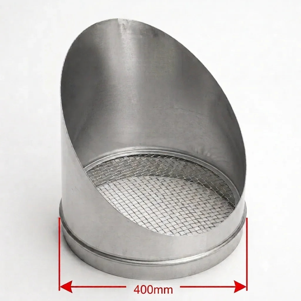 400mm bird beak weather cowl with mesh screen - Canopy Man