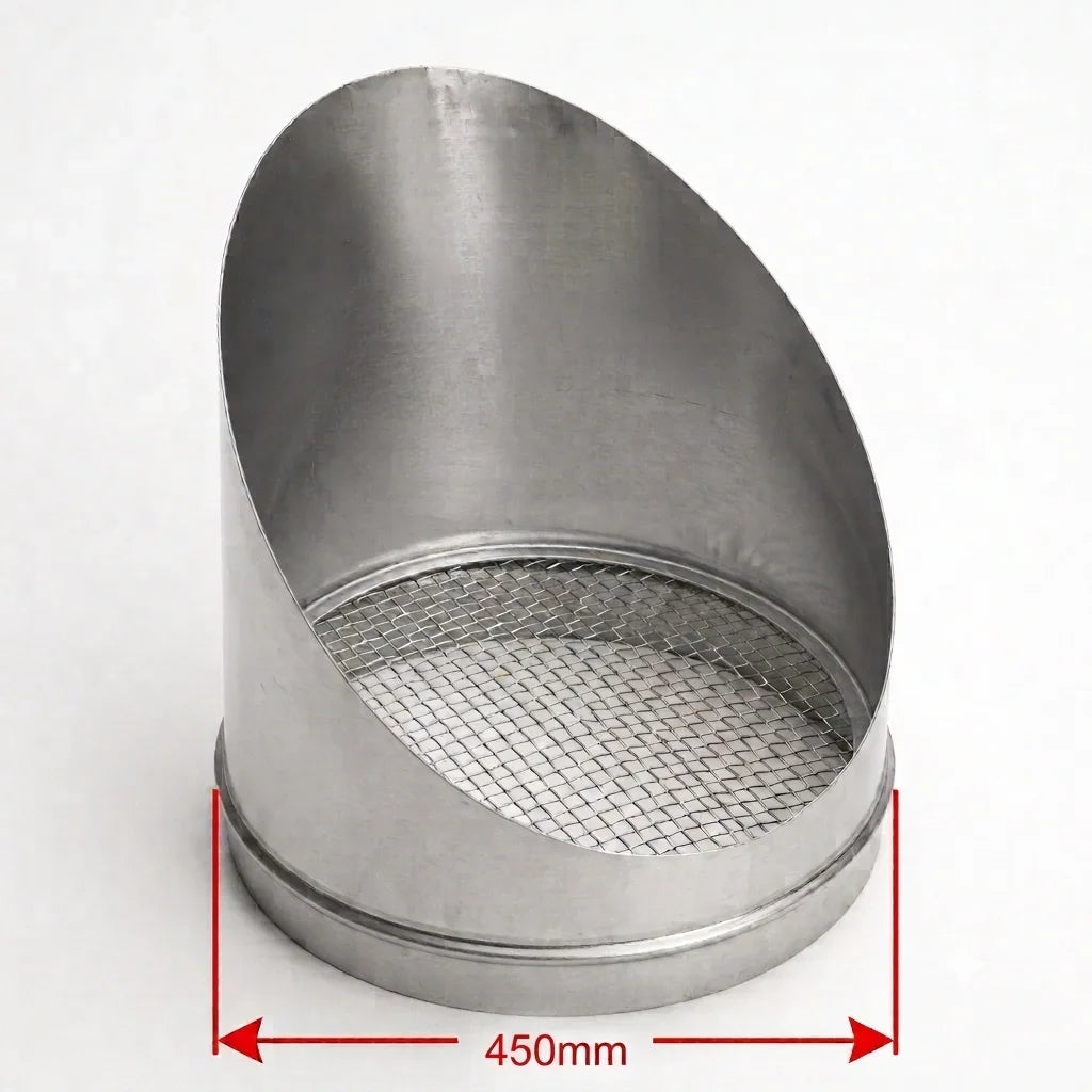 450mm bird beak weather cowl with mesh screen - Canopy Man
