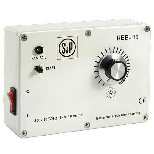 Electrical control panel with S&P logo and various controls on a white background