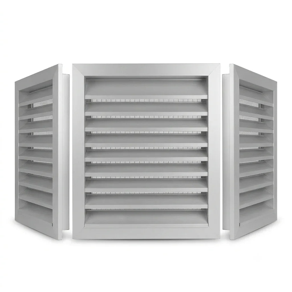 Aluminium weather louvre ventilation grille (view 2) - Canopy Man