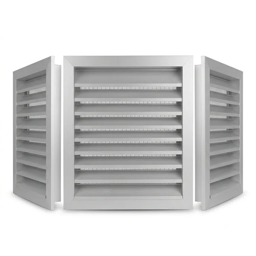 Aluminium weather louvre ventilation grille (view 2) - Canopy Man