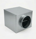 Galvanised steel carbon filter box housing with round spigot for extraction ductwork - Canopy Man