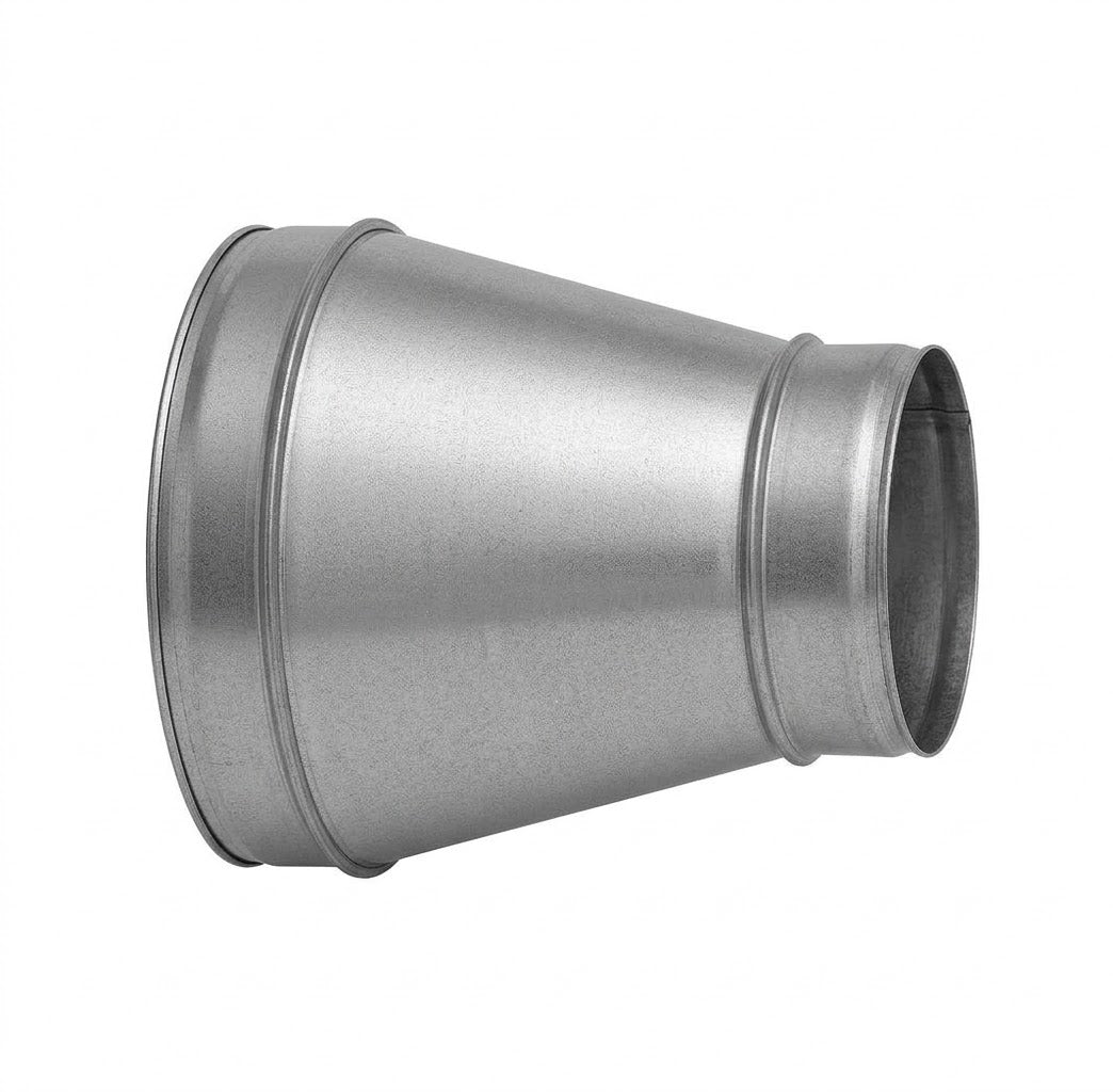Galvanised concentric reducer for spiral ducting - Canopy Man
