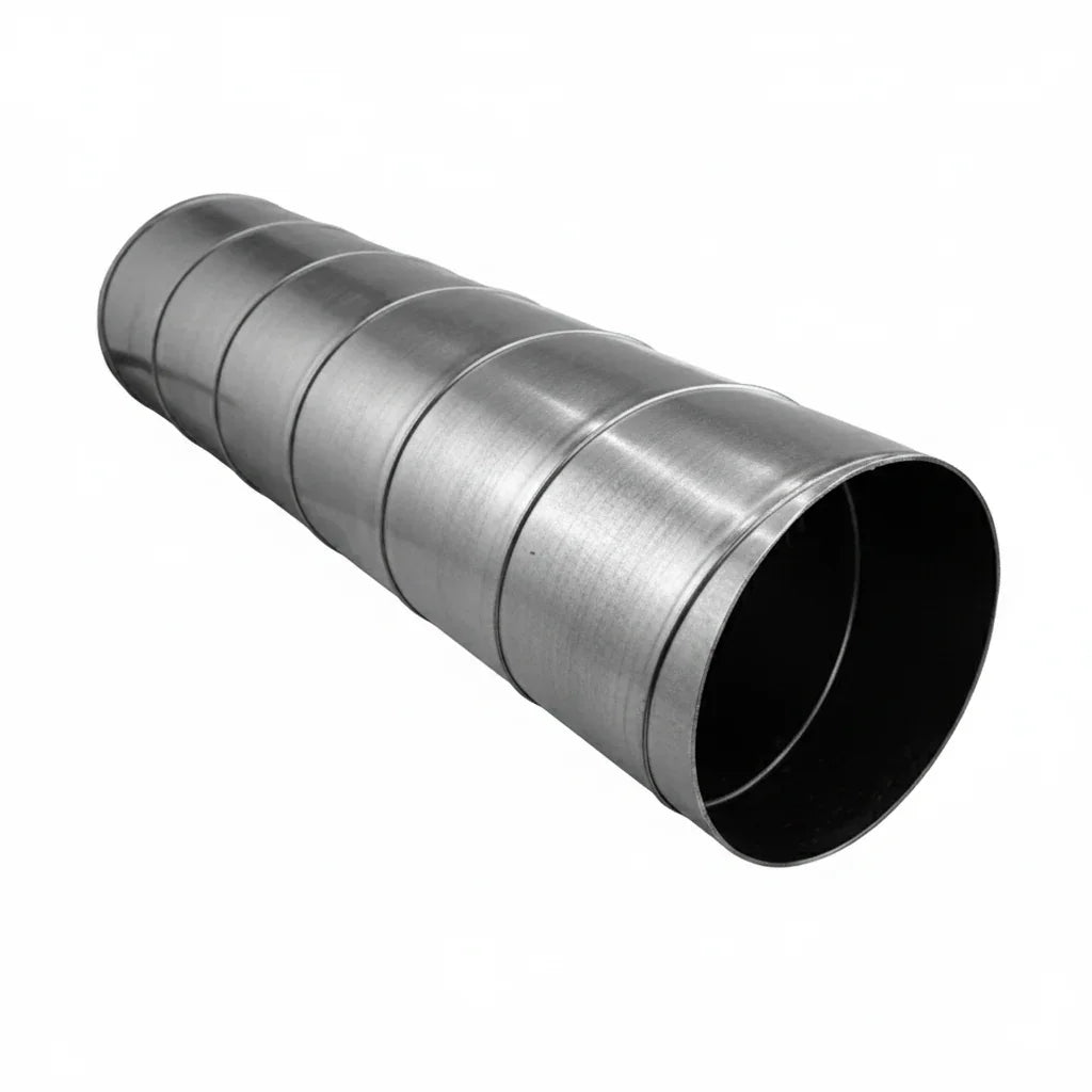 Galvanised spiral duct pipe in 3m lengths (view 2) - Canopy Man