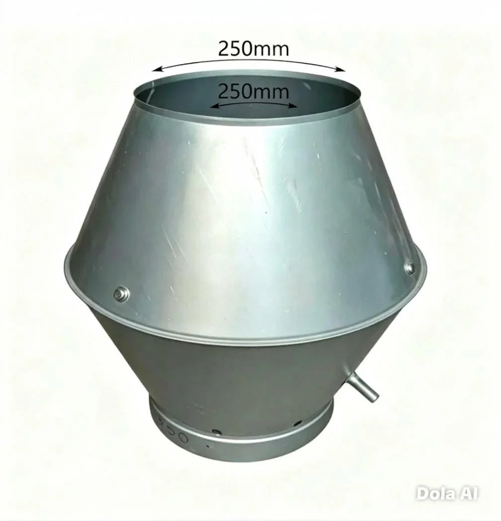250mm galvanised jet cowl vertical discharge roof terminal - Canopy Man