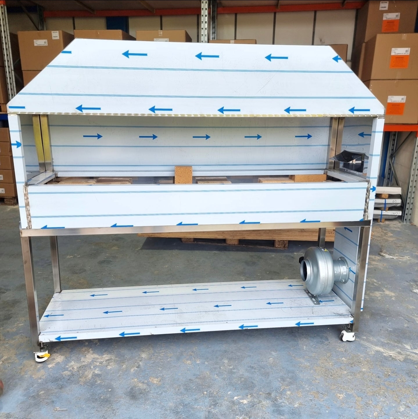 Charcoal grill canopy and table and Fan