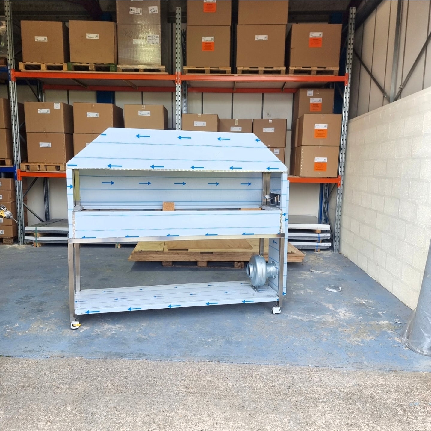 Charcoal grill canopy and table and Fan