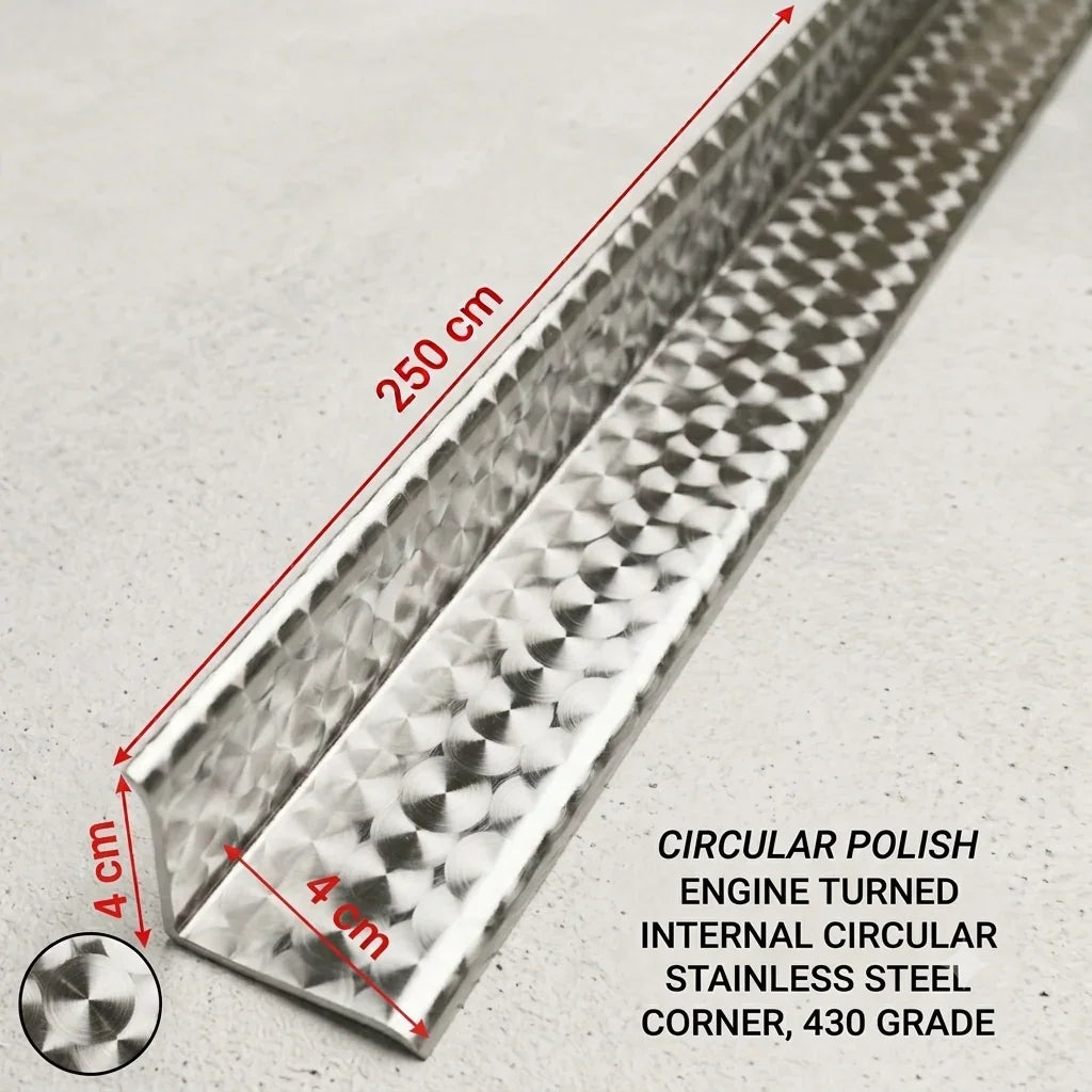 Internal circle polish stainless steel corner trim 430 grade - Canopy Man